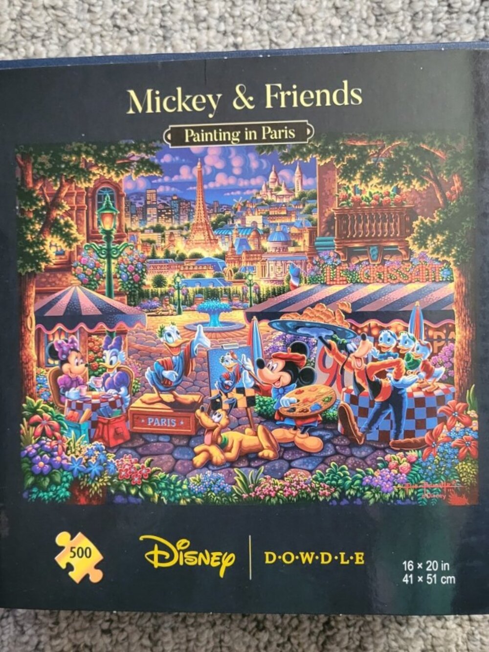 Brand New!  Dowdle Disney Painting in Paris 500pc jigsaw puzzle Mickey & Co.